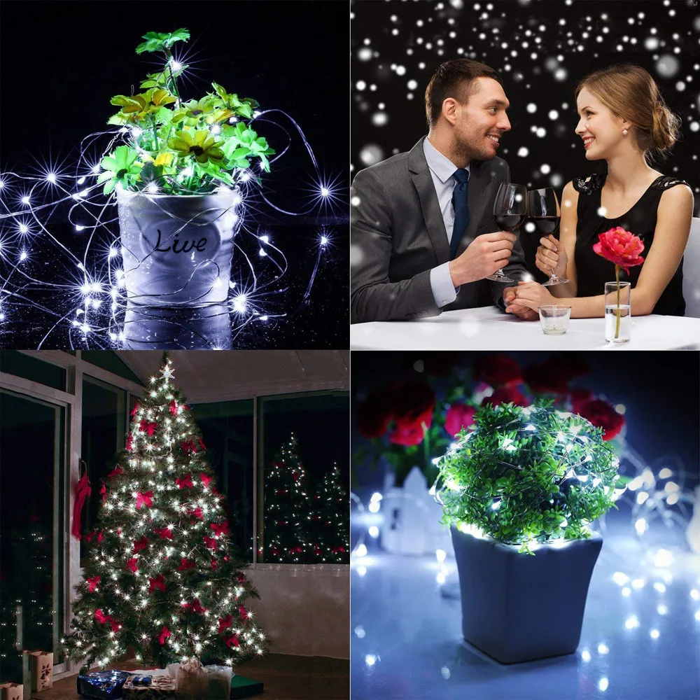 

ISHOWTIENDA Fairy Lights Battery Operated Waterproof 8 Modes 100 LED 33ft String Lights Copp bright and lasting ac