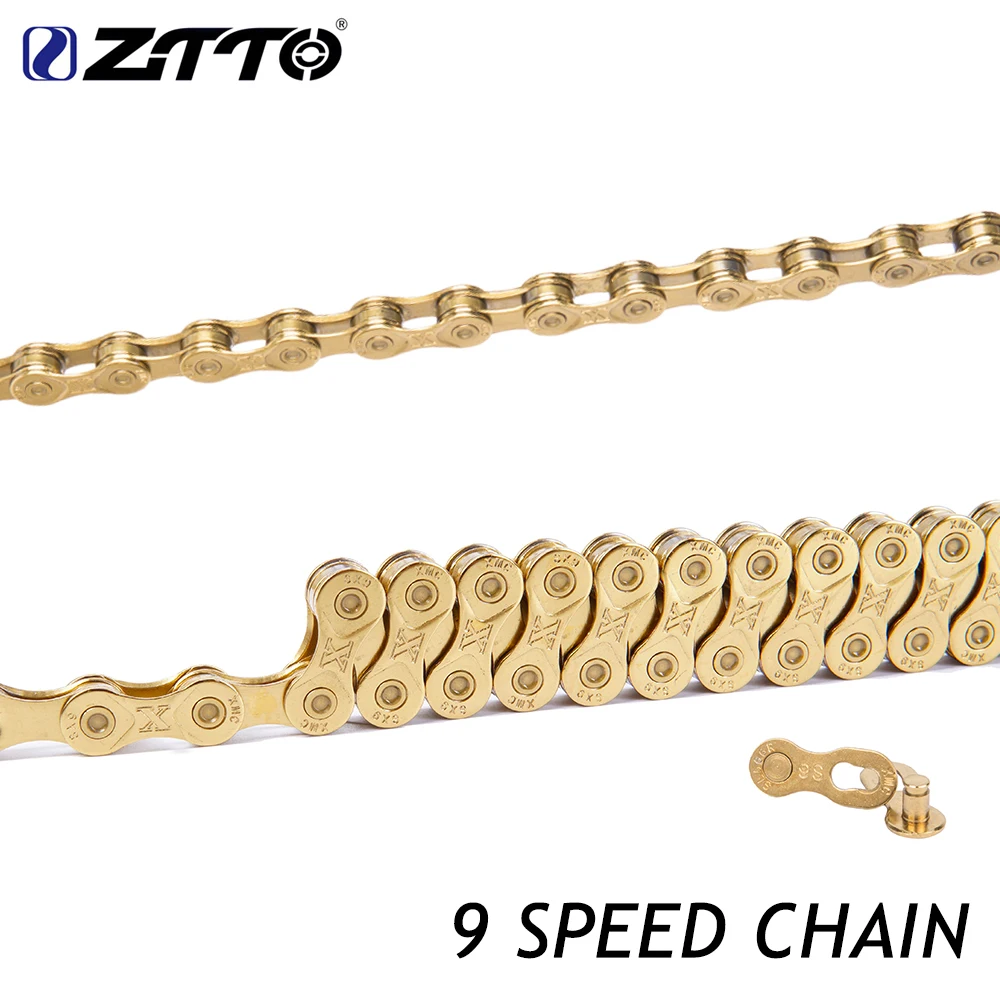 ZTTO 9 s 18 s 27 s 9 speed MTB горный велосипед шоссейный велосипед Fiets Onderdelen Hoge Kwaliteit Duurzaam Goud Gouden keten voorOnderdelen K7Systeem