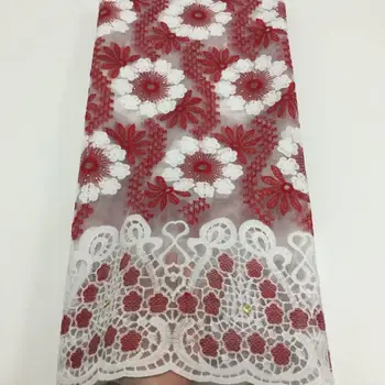 

Nigerian tulle lace fabric fast shipping African lace fabric used wedding red embroidery ironing diamond lace fabric royal