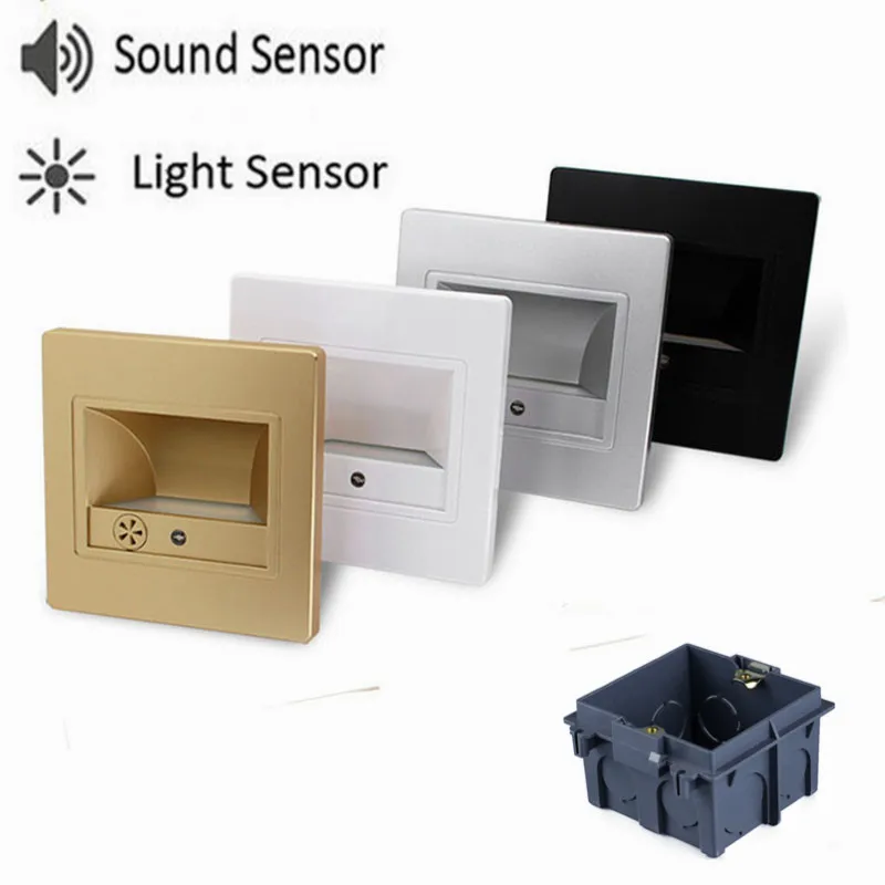 led stair light Sound sensor light sensor Night Lamp recessed in wall bulb for step ladder