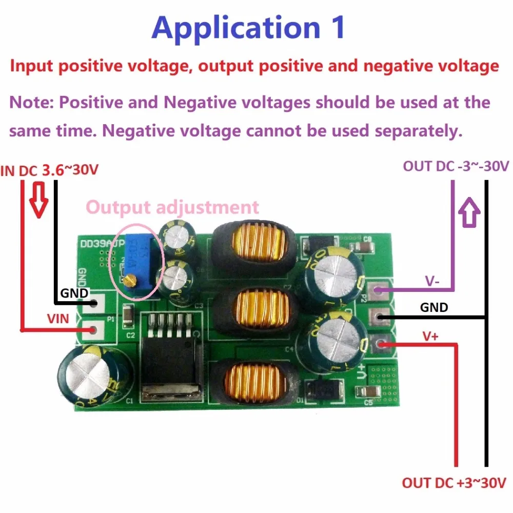 20 Вт DC-DC 5 V-30 V 5V 6V 9V 12V 15V 24V положительный и отрицательный Boost-бак отправлено вверх-вниз конвертер двойной Выход Питание модуль