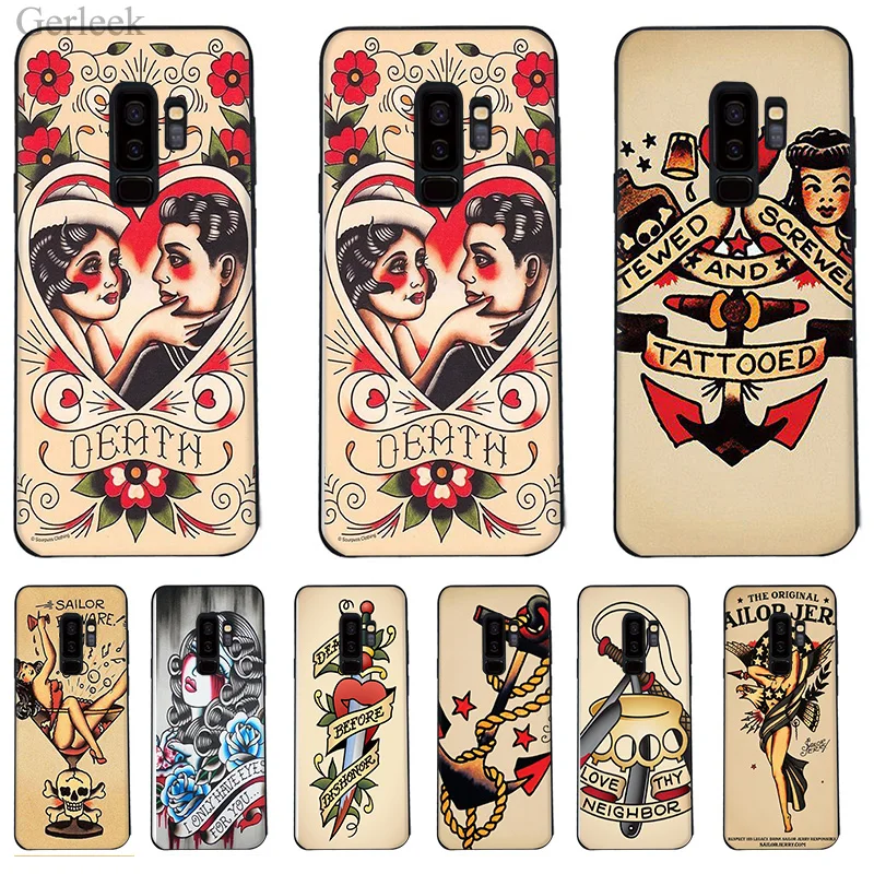 Чехол для телефона Sailor Jerry Tattoo 06 Samsung Galaxy A3 S6 S7 Edge S8 S9 Plus 2016 2017 | Мобильные телефоны и