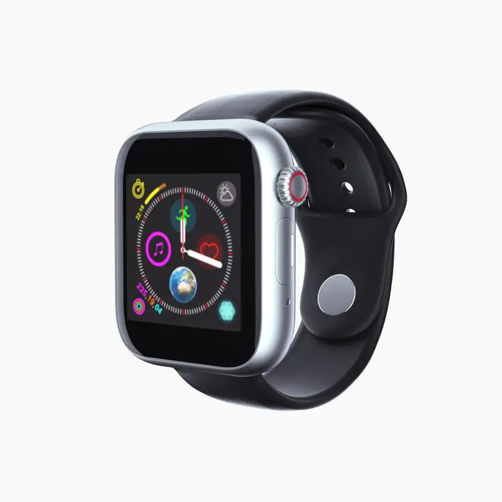 Torntisc Смарт-часы для мужчин и женщин с sim-картой, камерой, Bluetooth, звонком, шагомером, напоминанием о сообщениях, телефонными часами для Apple, Android - Цвет: Black Silver