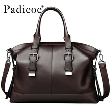 Padieoe Luxury Vintage Design Men’s Briefcase Casual tote Bag Genuine Leather Business Shoulder Bag Office Bags Durable Handbags