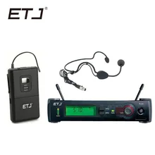 Бренд etj профессиональный УВЧ Беспроводной двойной микрофон Системы SLX14 черный микрофон гарнитуры SLX поясной