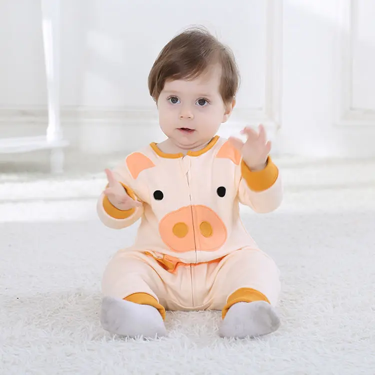 Розничная оранжевый свинья Детский мультфильм одежда для сна животного Комбинезоны Домашняя одежда из 2 предметов детская одежда Детский комбинезон 68