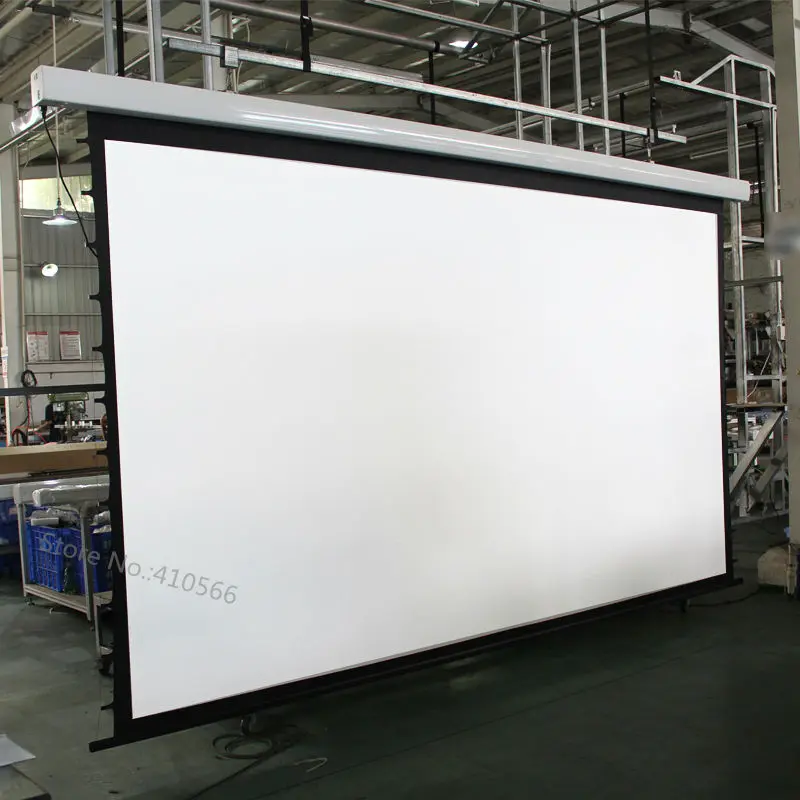 Высокая яркость 130 дюймов 16:9 широкоформатный натяжитель экрана Электрический проекционный проектор экран Встроенный пульт дистанционного управления