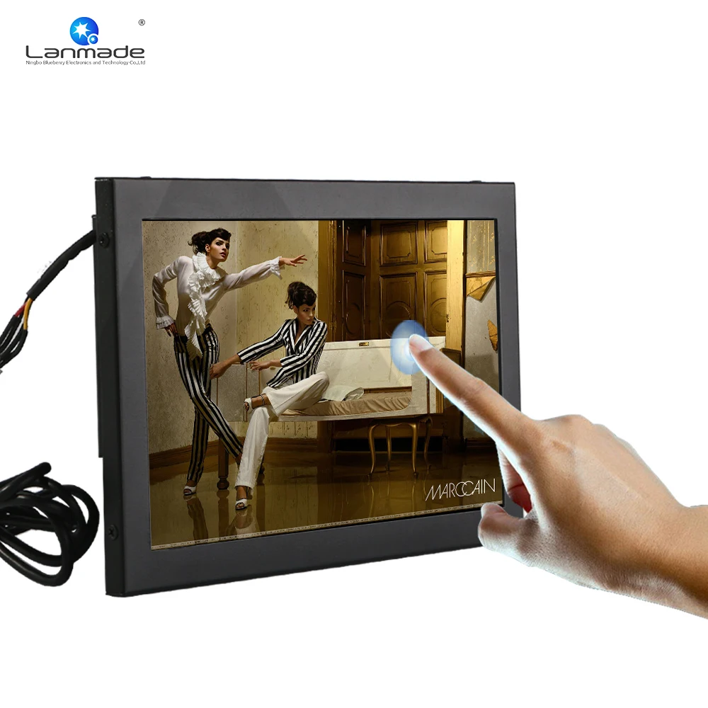 

10inch LCD resistive touch screen monitor VGA DVI mini digital signage small size media player for advertising display