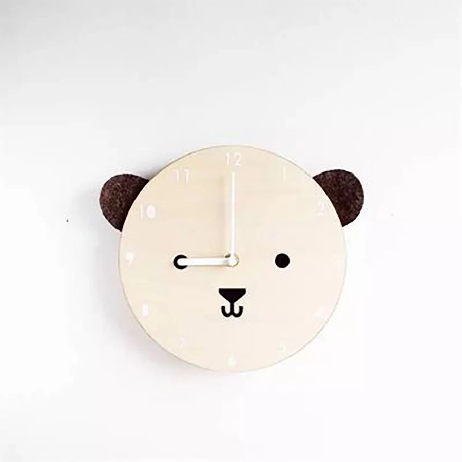

Cute Bear Wall Clock Nordic Children's Room Guess Women Modern Design Vintage Retro Mechanism Relogio Parede 3d Watches WZH298