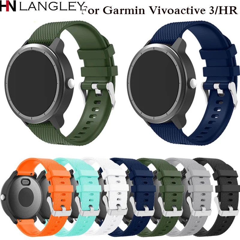 Цветной мягкий силиконовый сменный ремешок для Garmin Vivoactive3 Vivomove HR умный Браслет