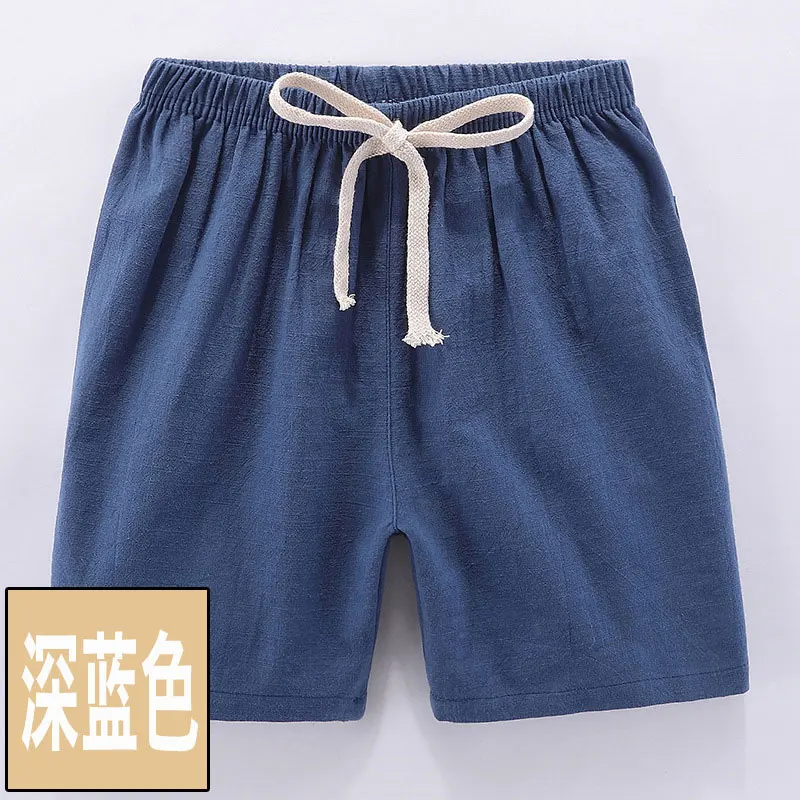 Boy Kids Shorts Children Summer Linen Cotton Short Pants For Boys Toddler Shorts Casual Clothing 3-8 Years Children's Clothing