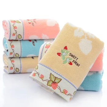 

3PCS*LOT New Strawberry Patterns Genuine Face Hand Towel High Quality 35cm*75cm 100% Pure Cotton Brand Bath Towel Set wholesale