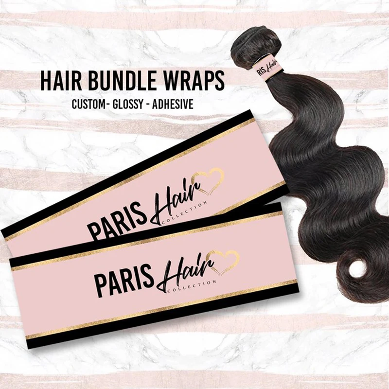 2018 Customized Brand Self Adhesive Hair Labels Stickers Virgin Human