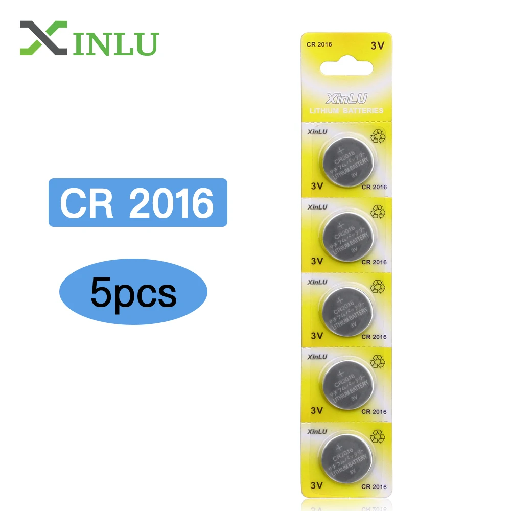 5 шт. CR2016 LM2016 BR2016 DL2016 KCR2016 CR-2016 кнопки сотового монет батареи для часы, XINLU батареи - изображение