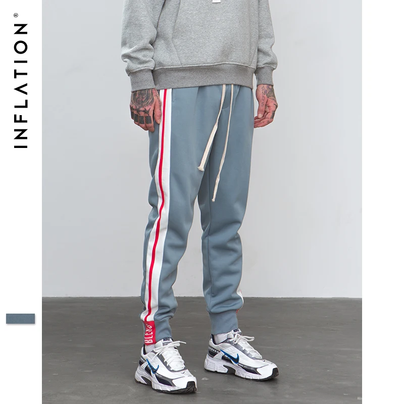 Beste INFLATIE Nieuwe Collectie Elastische Taille Track Broek Side Streep Broek Womens Fashion Joggers Street Wear Joggingbroek 8833 w