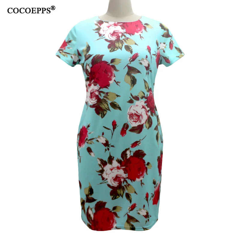 COCOEPPS осень Цветочный принт женское платье Винтаж плюс Размеры Для женщин Костюмы платья большой Размеры женские офисные платья 5XL 6XL
