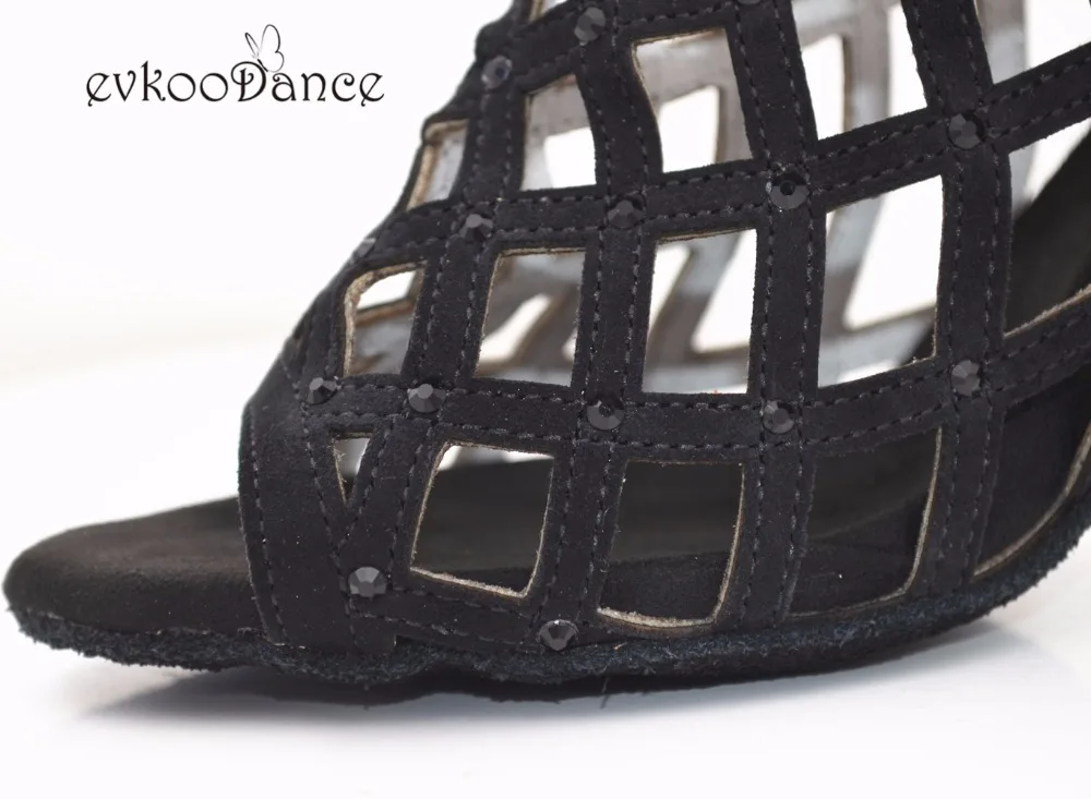 Evkoo dance Zapatos De Baile Professional; черные женские танцевальные туфли; обувь для сальсы на высоком каблуке; обувь для латинских бальных танцев для женщин; Evkoo-551