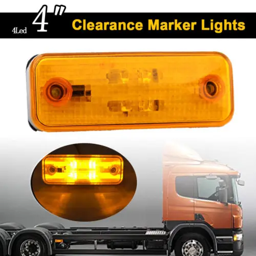 

Keyecu 10-30V 4Led Side Marker Light Indicator Lamp for Truck Trailer Lorry Caravan Amber