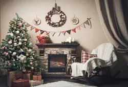 Laeacco Рождественская елка камин кресло ковер фотографии фоны индивидуальные фотографические фонов для фотостудии