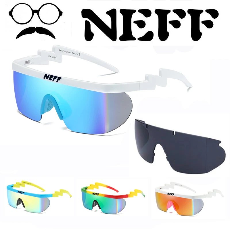 NEFF Sonnenbrille Sport Winddicht sonnenbrille Reflektierende mann Marke Designer Beschichtung Spiegel 2 stück Linse Gafas De Sol De Shades UV Preise