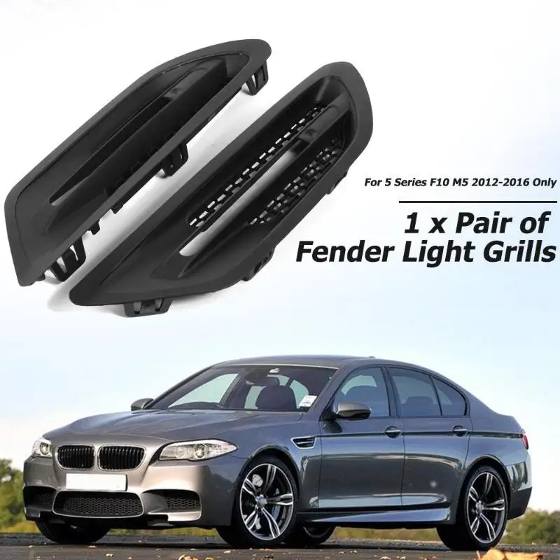 Best 1 Pair Side Fender Air Flow Vents Grille Grill Black for 5 Series F10 M5 2012 2016 Only M5 530i F10 M5 12 16 Only 3 Series M3