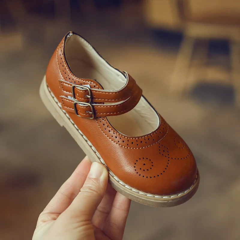

KissMud 2019 Autumn New Kids Cute Soft Dress Shoes Baby Girls Fashion Mary Jane Flats Princess Red Patent Leather Oxford Shoes