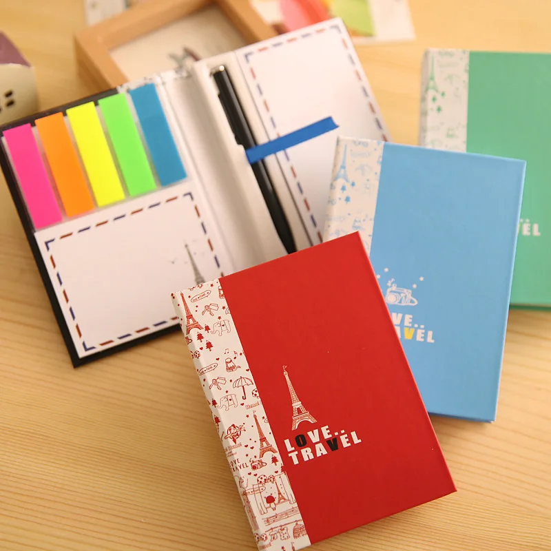 

creative soldier hardcover combine notepad post it stationery notebook office school supplies with pen