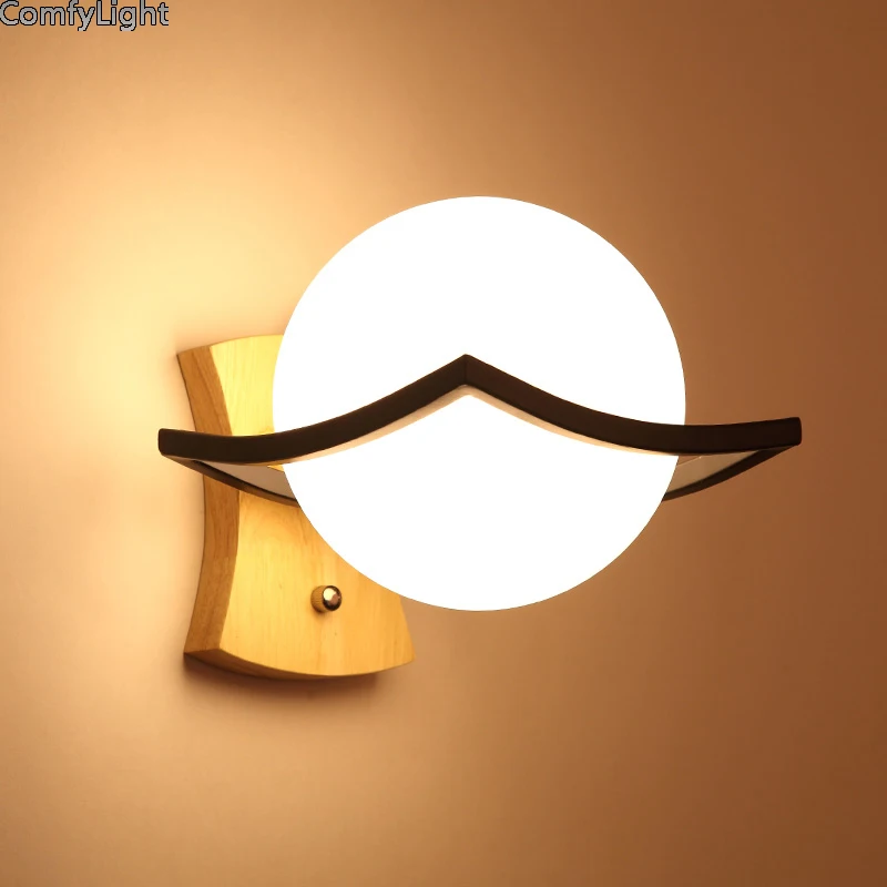 

Modern Sconce Lighting Wall Mounted Bedside Reading Light Creative Wall lamp Living Room Foyer Home Lighting glass Wall Sconces