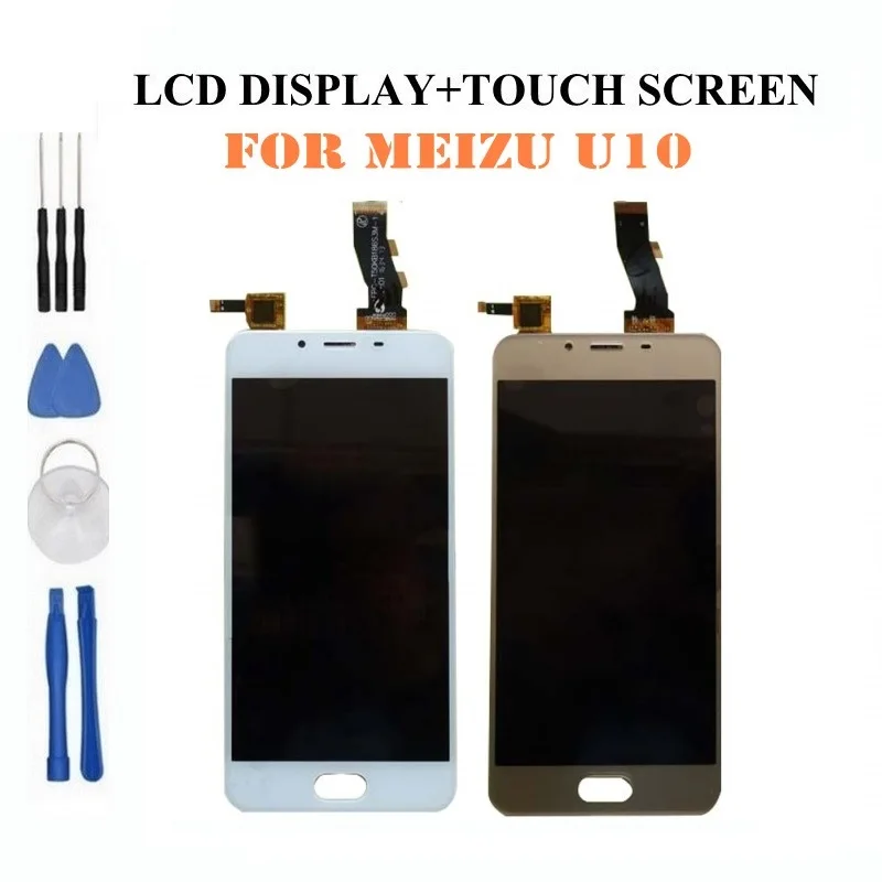 

For meizu U10 new LCD Display+Digitizer Touch Screen Assembly U10 5.0 inch Cellphone screen panel without frame tools as gift