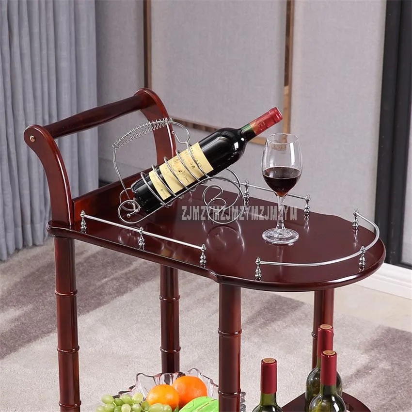 86cm Hotel Dining Cart With Wheels Double Layer Wood Table Wine Cart Beauty Parlour Kitchen Trolleys Side Stand Hotel Furniture 86cm Hotel Dining Cart With Wheels Double Layer Wood Table Wine Cart Beauty Parlour Kitchen Trolleys Side Stand Hotel Furniture