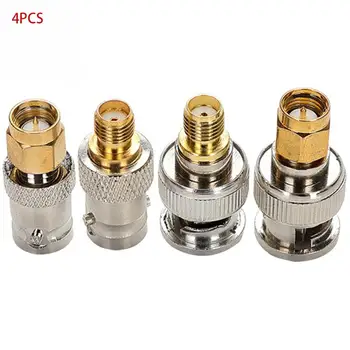 

4pcs BNC Male Plug To SMA Female Jack Straight RF Connector Adapter