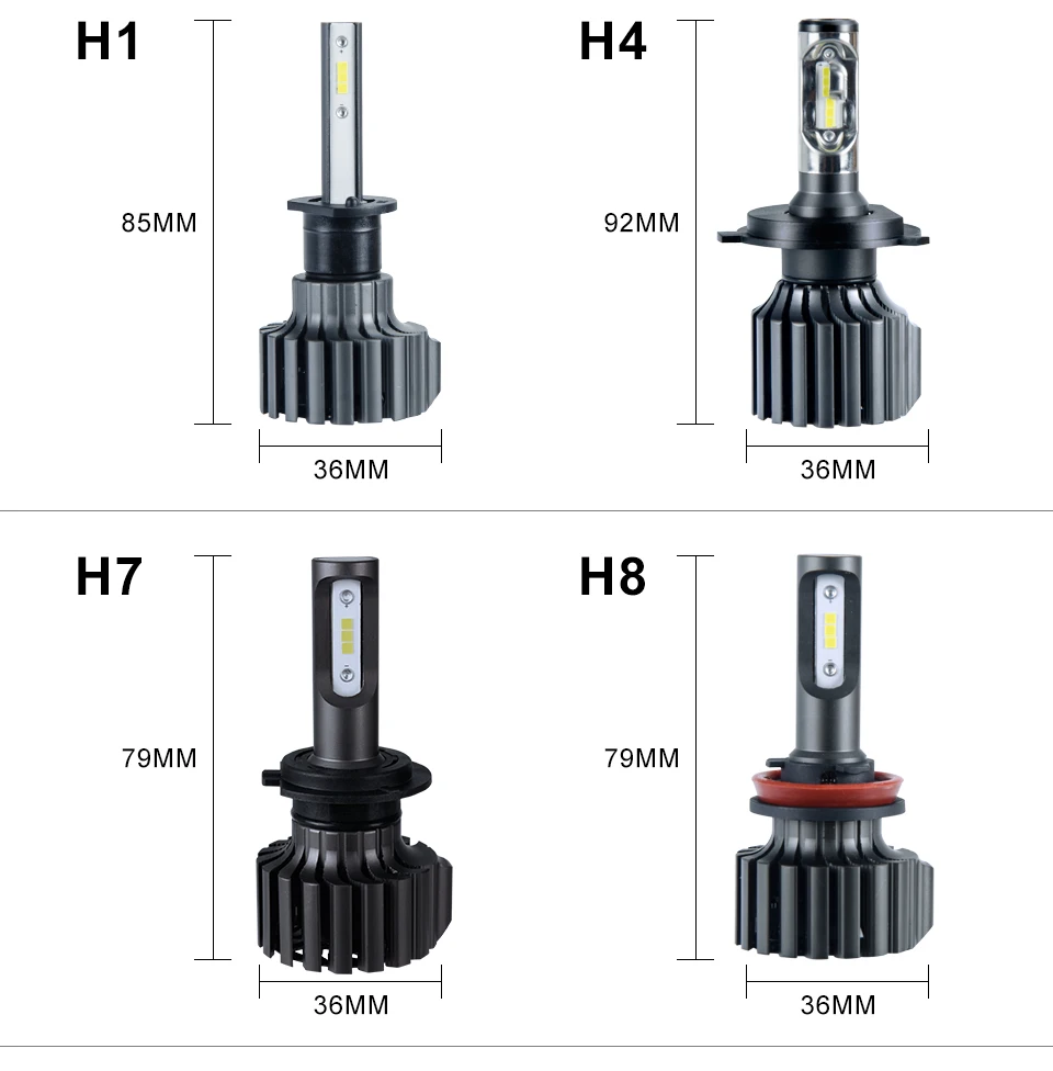 Светодиодный фонарь 72 Вт H4 H7 H11 9005/9006 H1 светодиодный phare De Voiture Ampoules 12000LM 6500 K 12 в 24 В tout-en-un Auto Phare kits