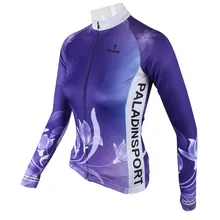 Паладин "Фиолетовый Лили" женские длинный рукав Велоспорт Джерси велосипед рубашка Велосипедная форма