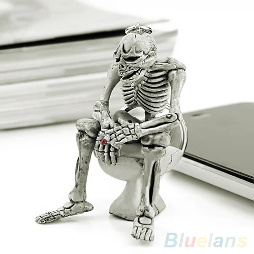 

Bluelans Fashion Creative Skull Toilet Purse Bag Rubber Keychain Gift Keyring Key Chain