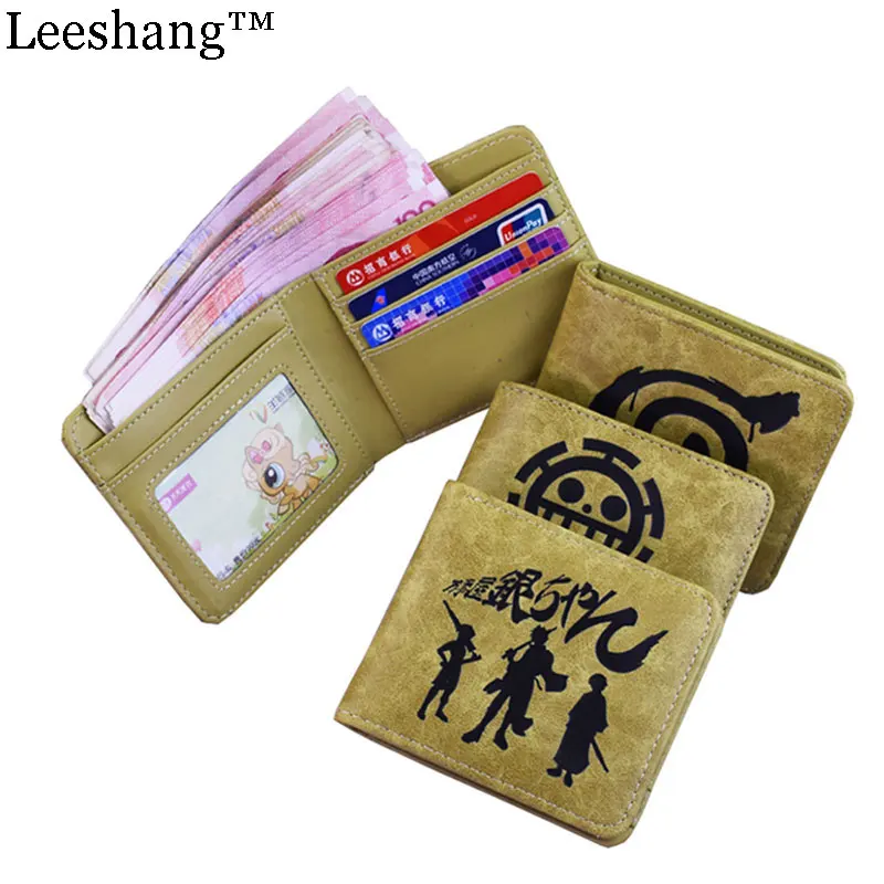 

Leeshang Women Wallets PU Leather Small Wallet Men Cute One Piece Naruto Gintama Captain America Totoro Anime Wallet Women Purse