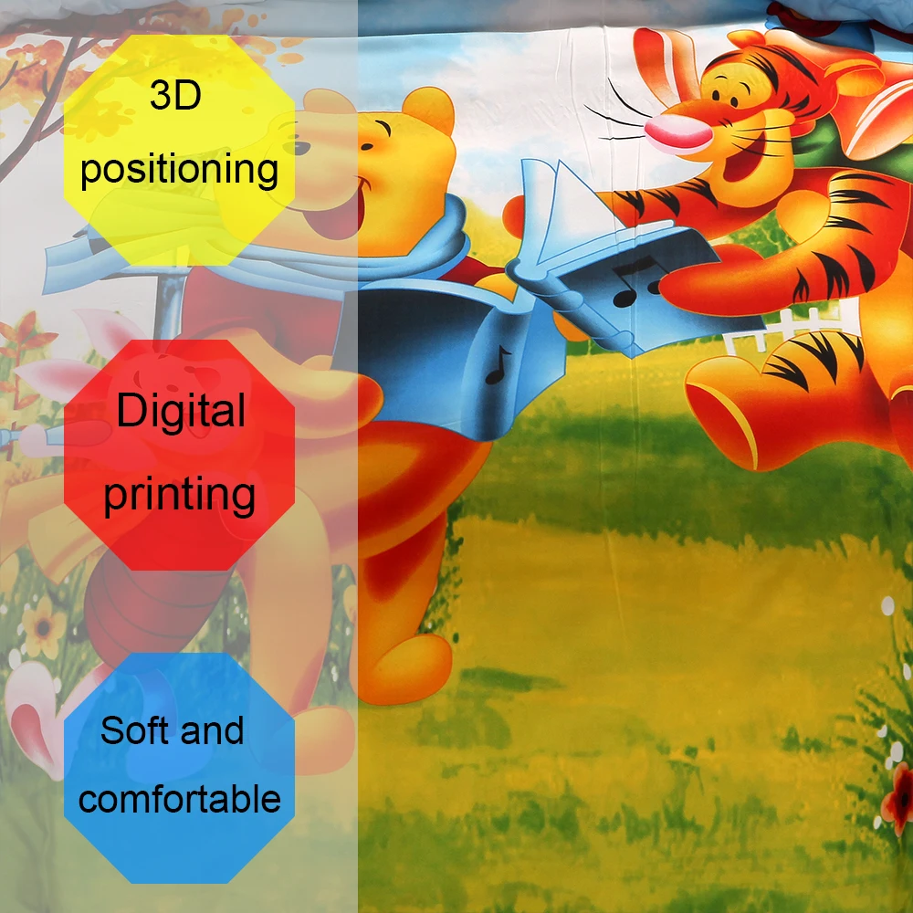 Набор постельного белья с изображением медведя Винни, поросенок тигр, одеяло, набор постельного белья, пододеяльник, простыня, наволочка, набор постельного белья для девочек