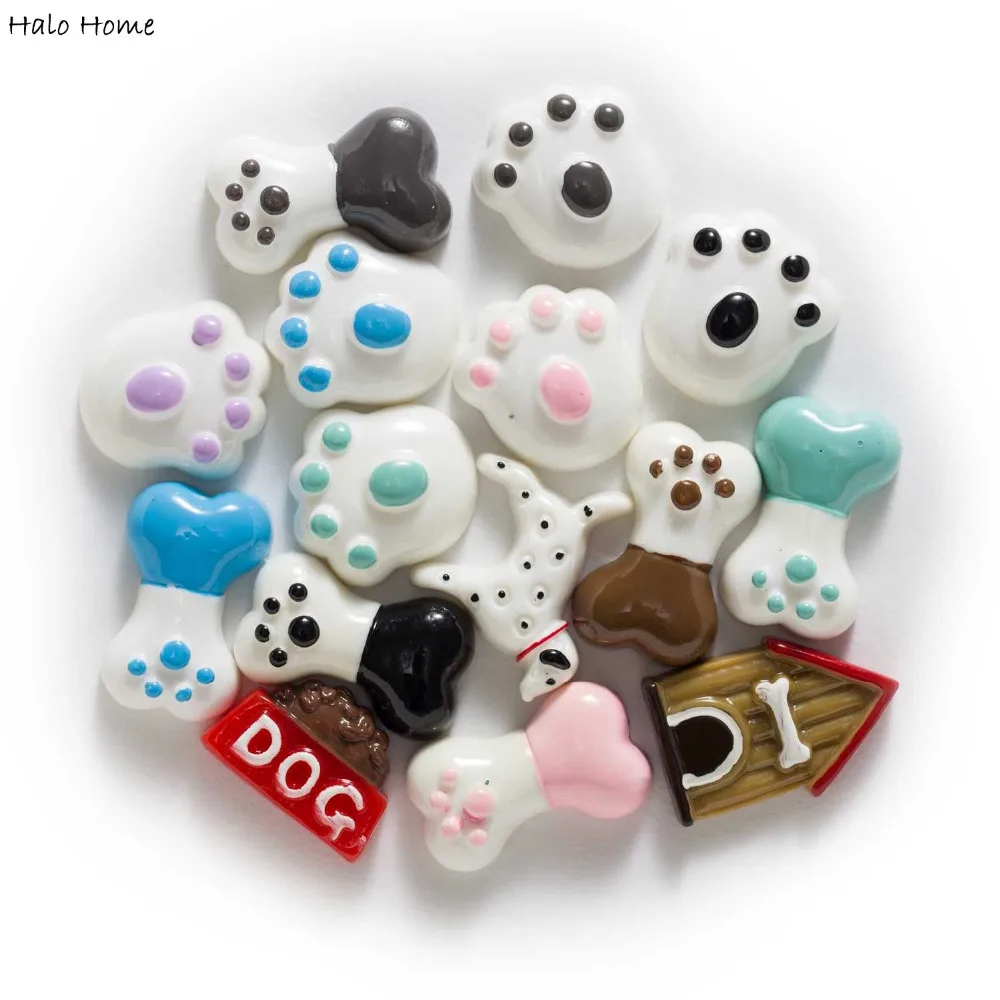 1 Set(15pcs) Dog Series Resin Flatback Cabochon Hair DIY Apparel