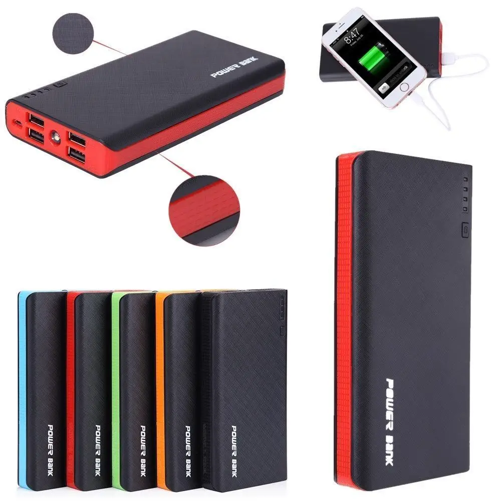 Портативный зарядный аккумулятор power bank 4 USB 50000 mAh Bank светодиодный внешний