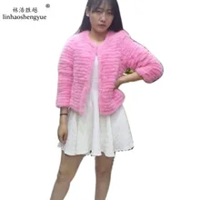 Linhaoshengyue Mink weave a brief paragraph natural fur coat
