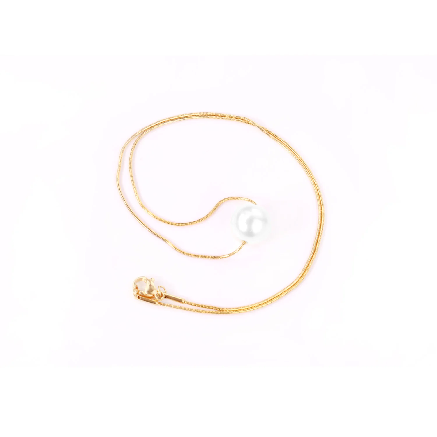Роскошное стальное Трендовое ожерелье с подвеской из искусственного жемчуга для женщин/девушек из нержавеющей стали золотое ожерелье с цепочкой в виде змеи изысканный подарок