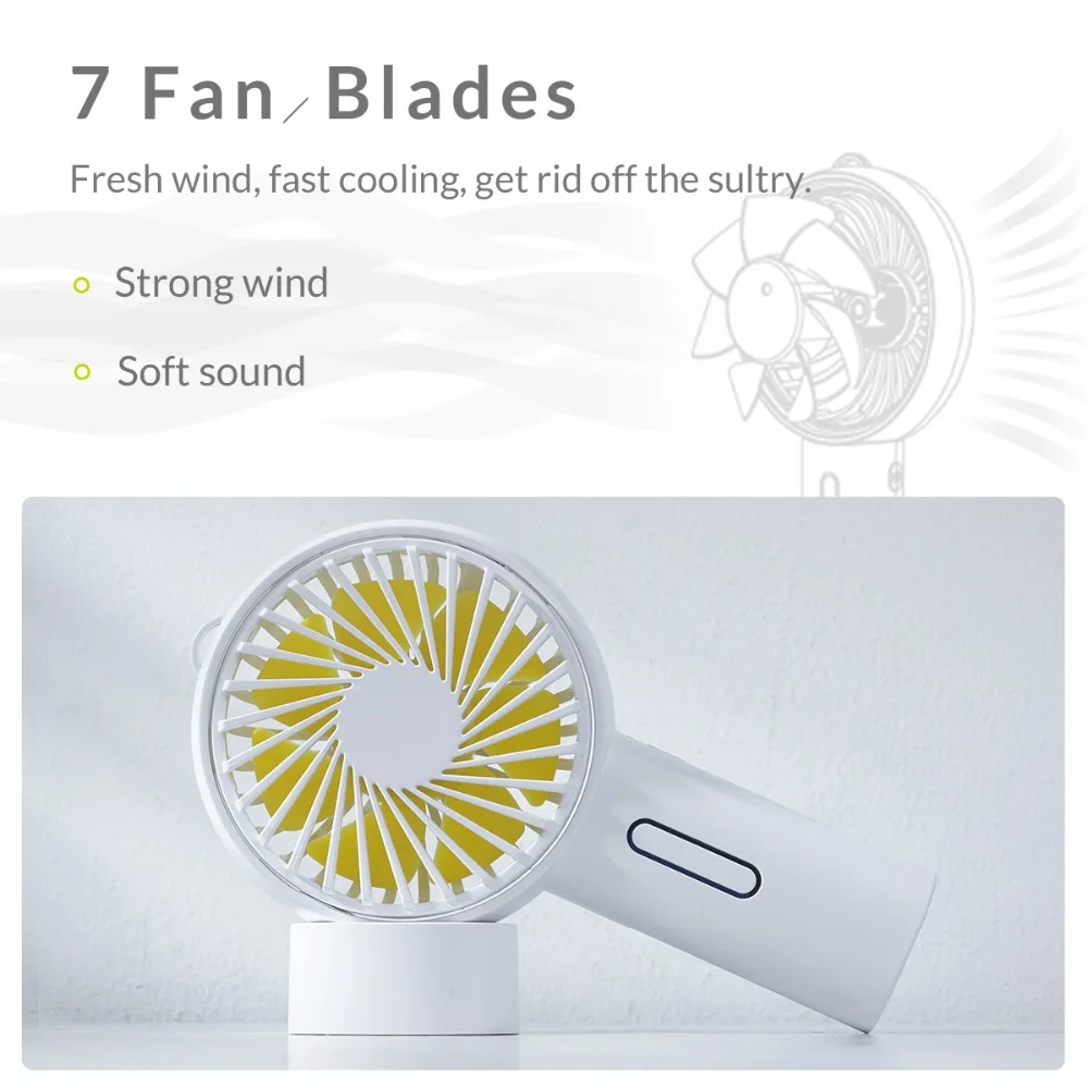 ORICO Mini USB Fan Portable Handheld Fan Desktop USB Rechargeable Air Cooling Fan For Home Office 5