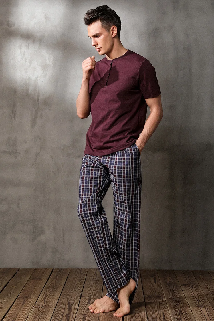 Free shipping.autumn Brand men Sleep Pajamas,sleeping home clothing