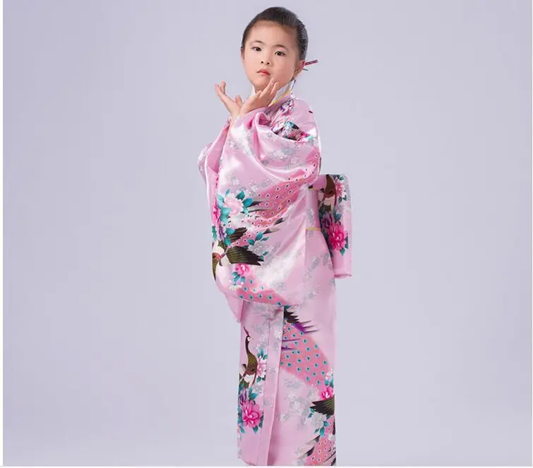 Красная Детская юката OBI винтажные японские гриль кимоно детская юката хаори платье традиционное японское кимоно - Цвет: pink