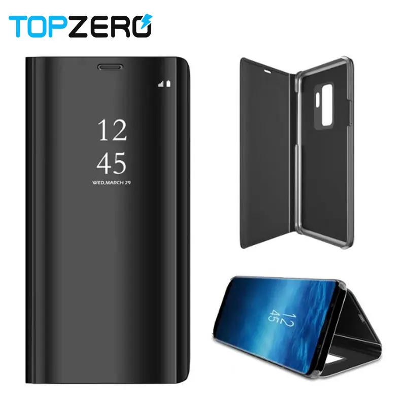

Newest Mirror Clear View flip cover for samsung galaxy s9 Case Smart Window Case For Samsung Galaxy S9 S9 Plus 2018 Funda Capa