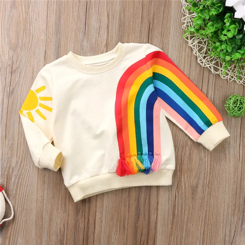 Футболка с длинным рукавом и бахромой для новорожденных девочек|long sleeve baby shirt|long
