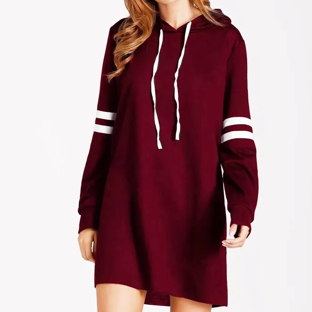 

JAYCOSIN 2019 NEW Arrival Women Fashion Long Sleeve Hoodie Long Sweatshirt Pullover Dress Personality Sport Casual Hoodie Dress