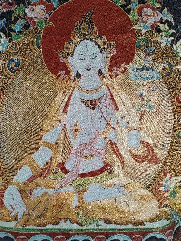 Шелковая религиозная Белая Тара в таньке портрет Непала, Тибета, Китая