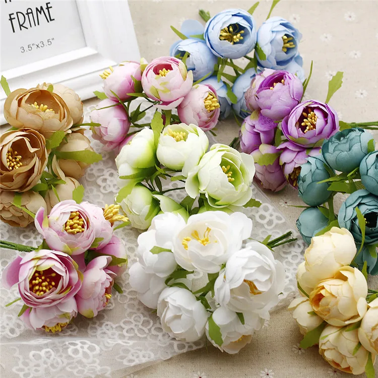 Hot sale Crafts 6pcs/bunch Diameter 45 mm Silk Artificial flower