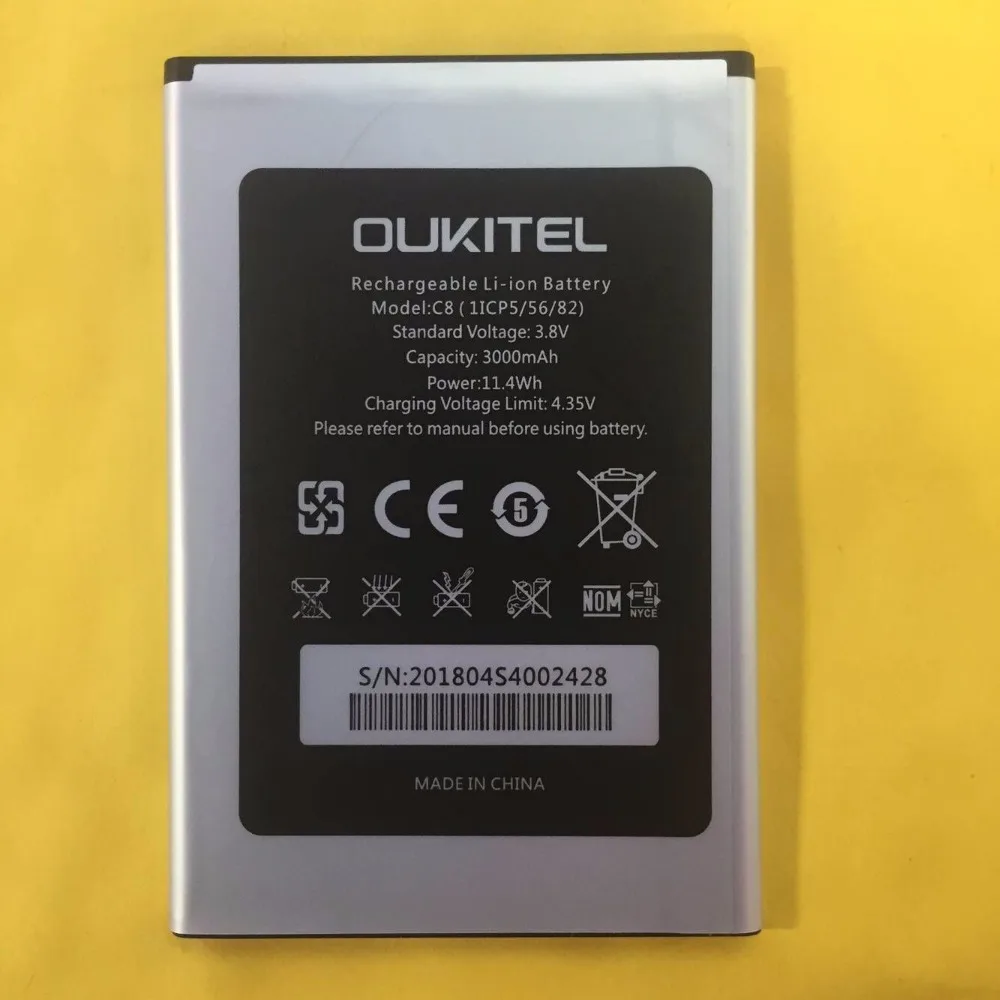Новый C8 Аккумулятор 5 дюймов oukitel аккумулятор для мобильного телефона 3000 мАч
