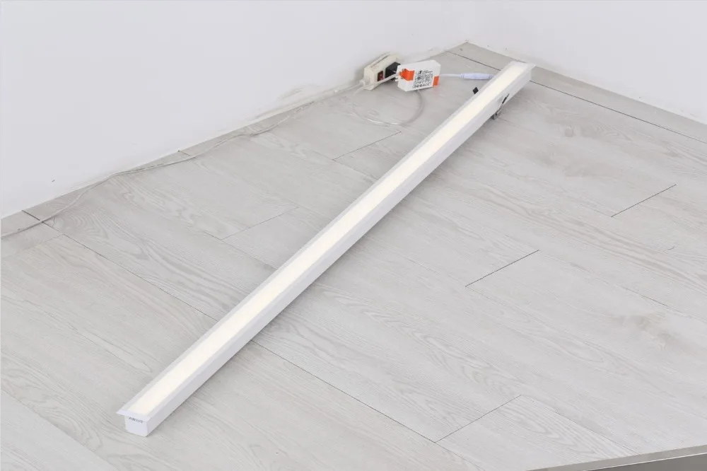 

Free Shipping Hot Selling Recessed LED Linear Bar Light with milky cover and end caps aluminum+PC Cover 20pcs/lot